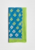 Stola puro cashmere geometrica turchese