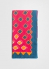 Stola puro cashmere geometrica fucsia blu