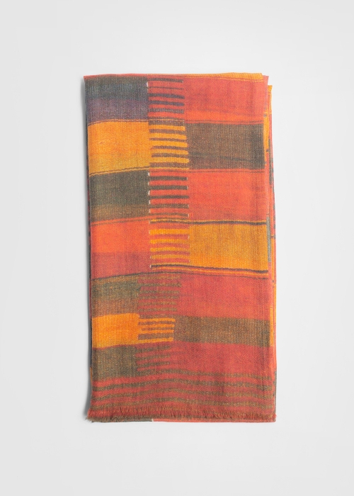 Light Cashmere Stole Orange Peru