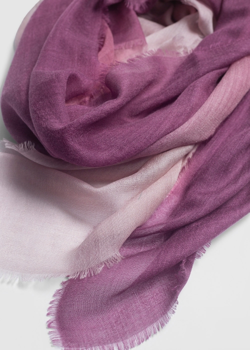 Light Cashmere Stole Pale Pink to Violet