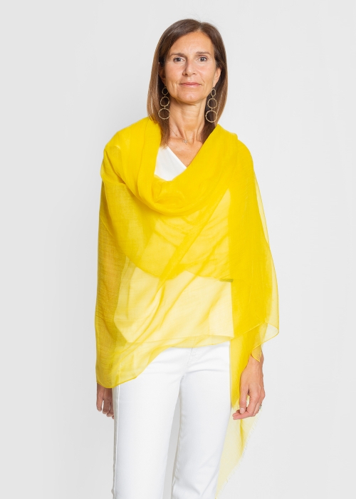 Ultralight cashmere stole - Yellow