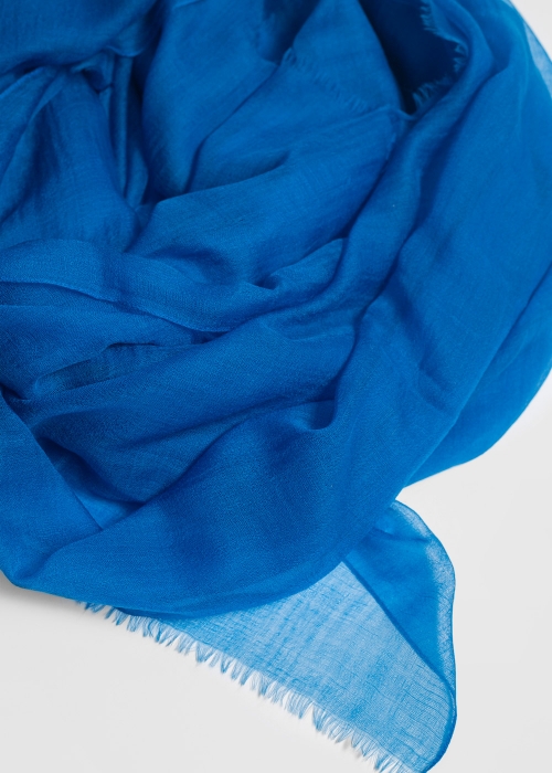 Ultralight cashmere stole - Electric blue
