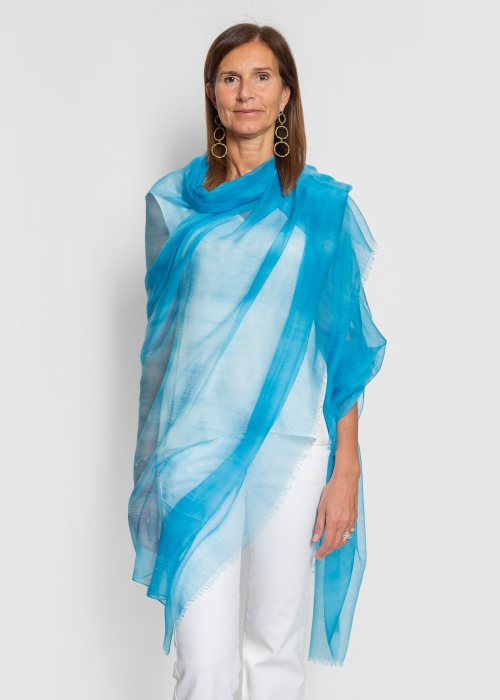 Ultralight cashmere stole - Tourquoise