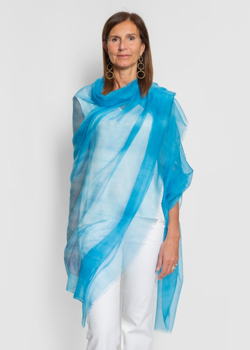 Ultralight cashmere stole - Tourquoise
