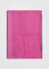 Stola in cashmere voile ultralight sfumato fucsia e turchese