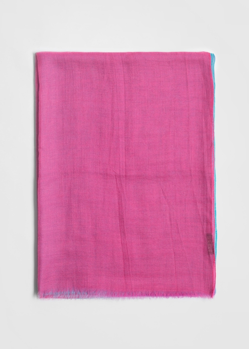 Nuanced Pink and Tourquoise Ultralight Cashmere Stole