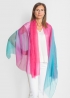Nuanced Pink and Tourquoise Ultralight Cashmere Stole