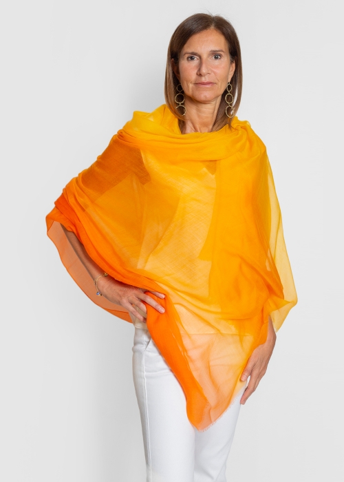 Ultralight cashmere stole - Orange