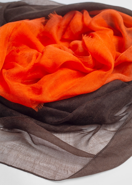 Ultralight cashmere stole - Nuanced Orange