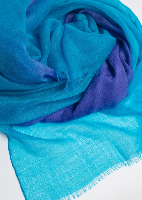 Ultralight cashmere stole - Nuanced tourquoise