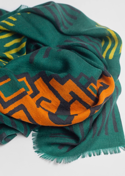Green cashmere pashmina - Toosh scarves