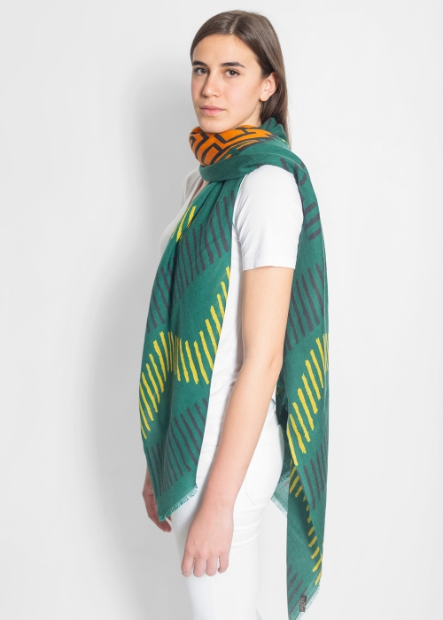 Green cashmere pashmina - Toosh scarves