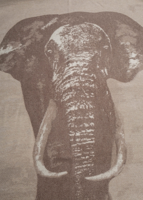 Coperta in cashmere jacquard elefante