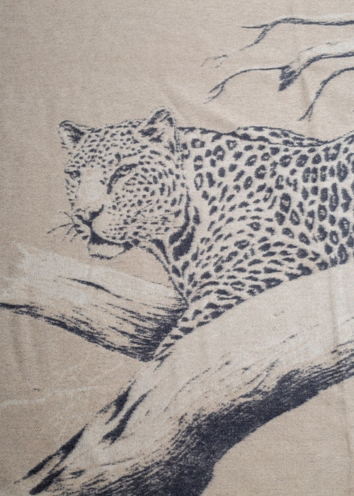 Coperta in cashmere elegante con disegno leopardo