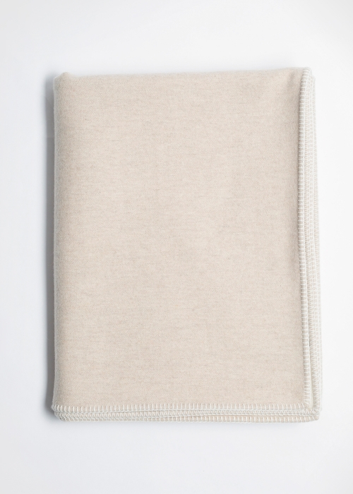 Toosh Elegant Cashmere Throw - Beige Cashmere Blanket