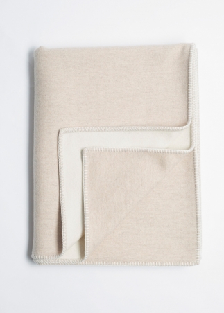 Toosh Elegant Cashmere Throw - Beige Cashmere Blanket