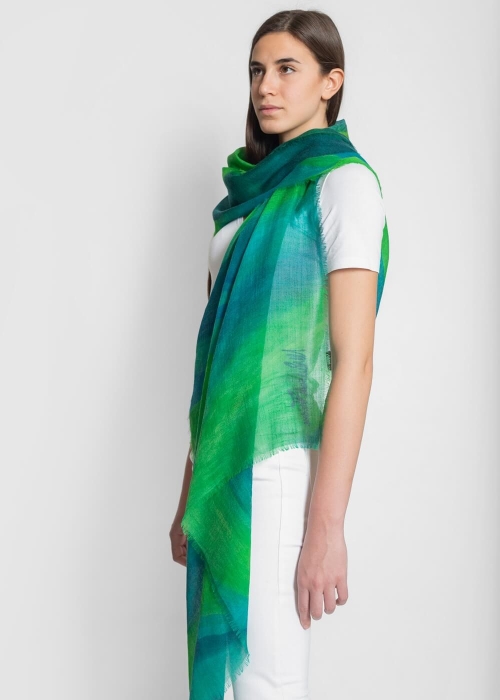 Light Cashmere Stole Emerald Green