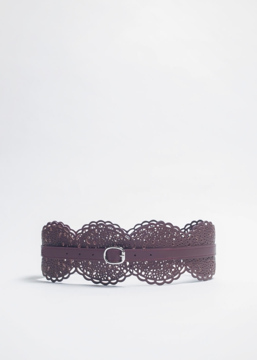 Leather Waist Belt | Burgundy