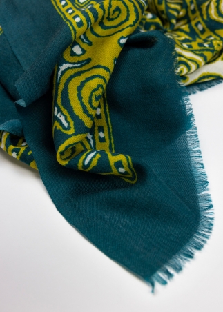 Stola in cashmere verde ottanio | Sciarpe e accessori in cashmere Made in Italy