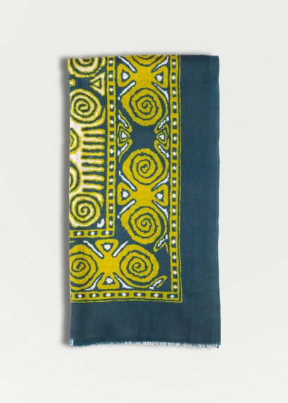 Teal Yomut Cashmere Stole