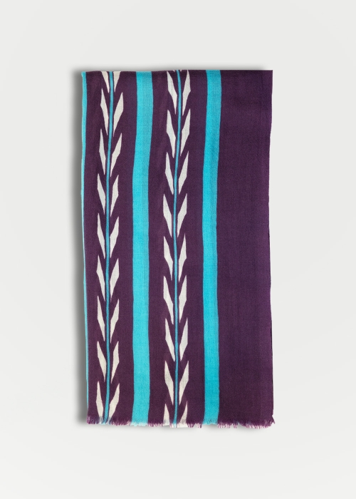 Plum and Turquoise Navajo Cashmere Stole
