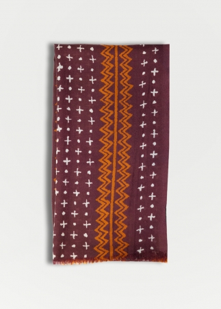 Sciarpa cashmere bordeaux arancio | Stole e accessori in cashmere made in Italy