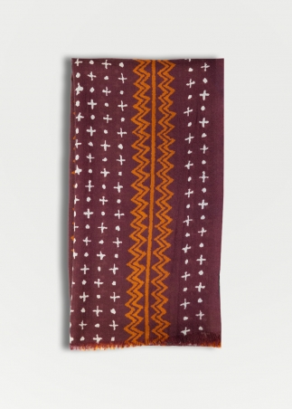 Sciarpa cashmere bordeaux arancio | Stole e accessori in cashmere made in Italy