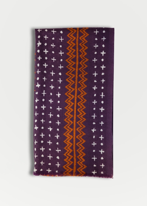 Sciarpa cashmere viola arancio | Stole e accessori in cashmere made in Italy