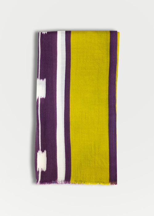 Sciarpa cashmere viola e gialla | Stole e accessori in cashmere made in Italy
