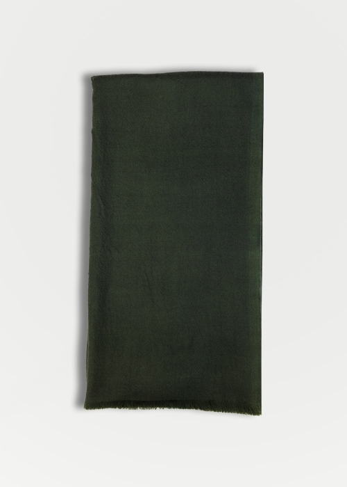Olive green pashmina cashmere scarf made in Italy
