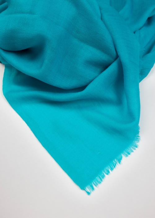 Turquoise cashmere pashmina made in Italy - EcoShahtoosh