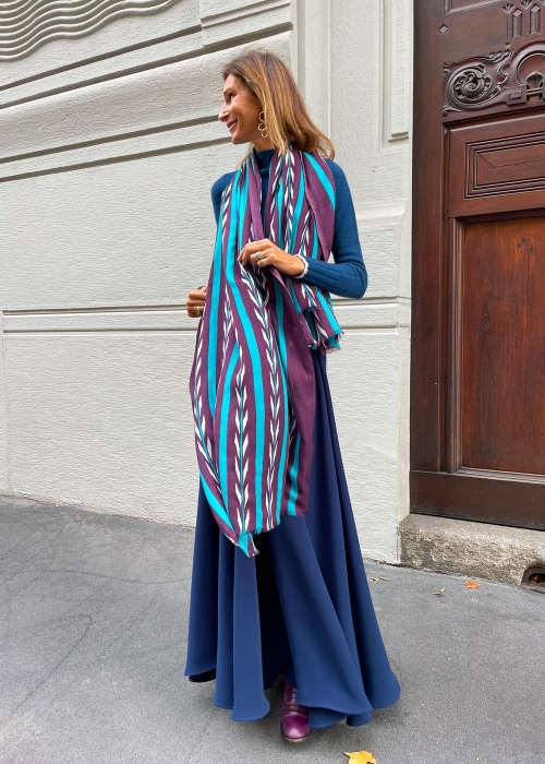 Outfit con stola elegante cashmere Milano