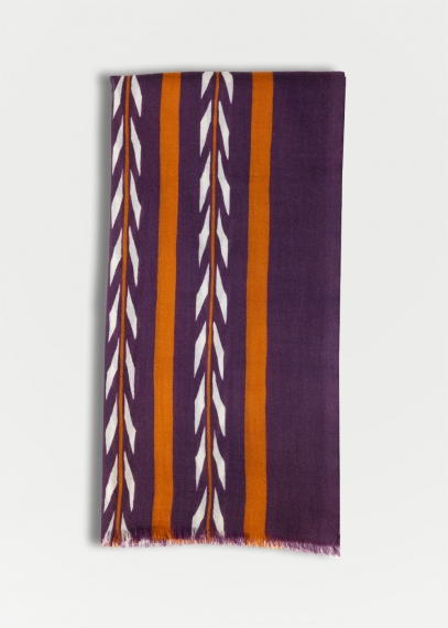 Purple and orange cashmere scarf
