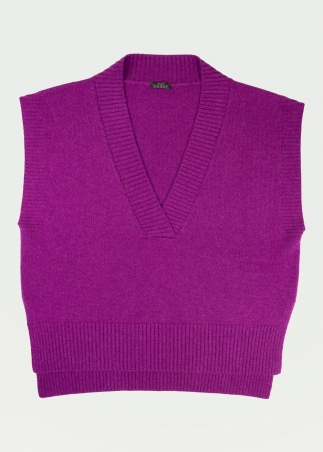 Cashmere vest - Cyclamen pink - Toosh Cashmere Knitwear