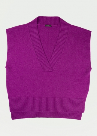 Gilet cashmere ciclamino Toosh