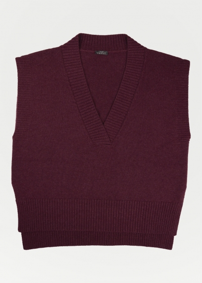 Cashmere vest - Burgundy - Toosh Cashmere Knitwear