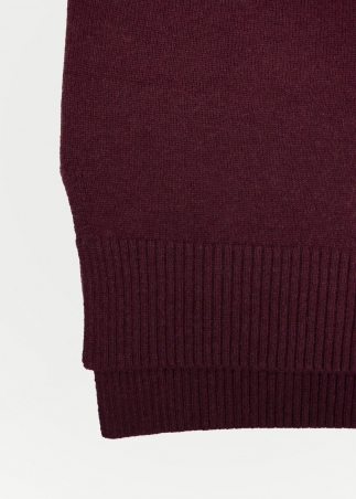 Cashmere vest detail - Burgundy - Toosh Cashmere Knitwear