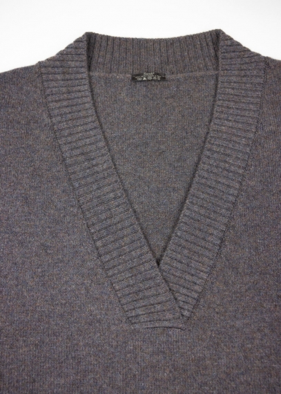 Cashmere vest detail - Brown - Toosh Cashmere Knitwear