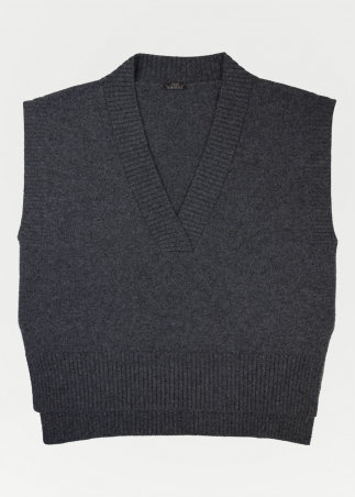 Gilet cashmere grigio Toosh