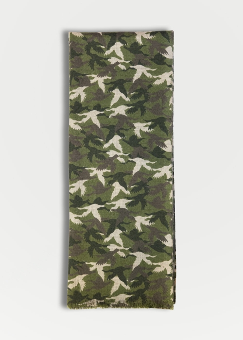 Sciarpa caccia uomo cashmere seta anatre camouflage