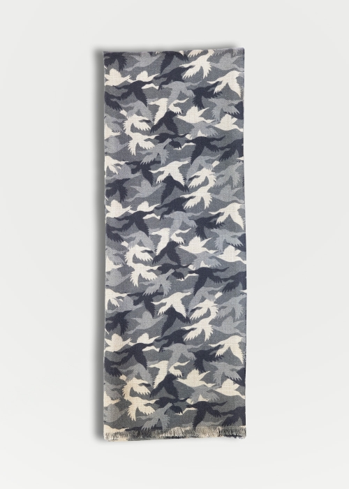Sciarpa cashmere seta camouflage grigi idea regalo cacciatore