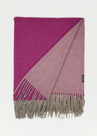 cashmere plaid double face - Cyclamen Pink - Toosh Cashmere Blankets