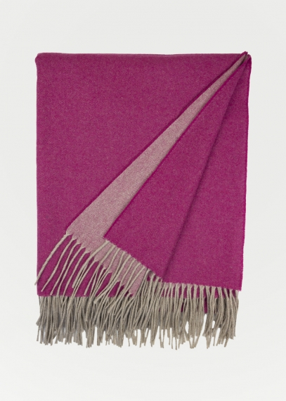 cashmere plaid detail - Cyclamen Pink - Toosh Cashmere Blankets