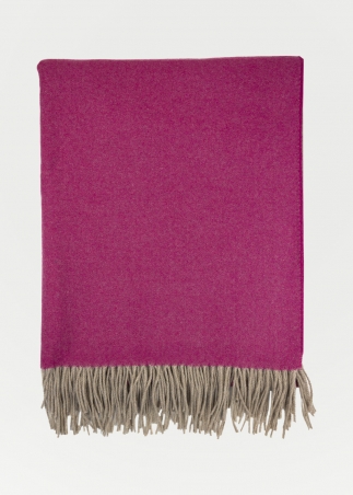 cashmere plaid - Cyclamen Pink - Toosh Cashmere Blankets