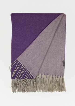 cashmere plaid double face - Purple - Toosh Cashmere Blankets