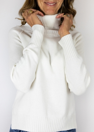 Dolcevita in cashmere bianco