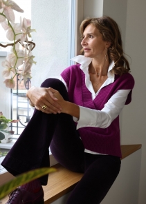 Gilet in puro cashmere con scollo a V