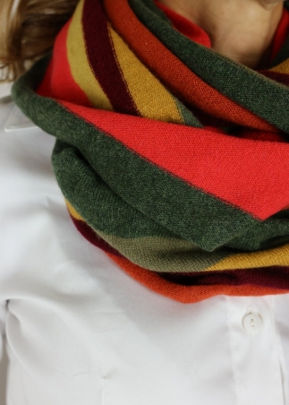 Cashmere multicolor stripes neck round scarf | Toosh cashmere accessories