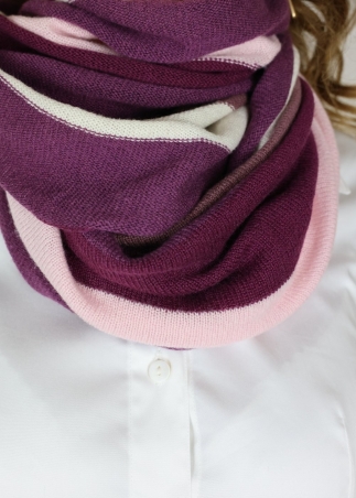 Cashmere multicolor stripes neck round scarf | Toosh cashmere accessories