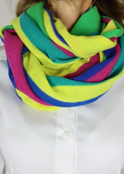 Cashmere multicolor stripes neck round scarf | Toosh cashmere accessories